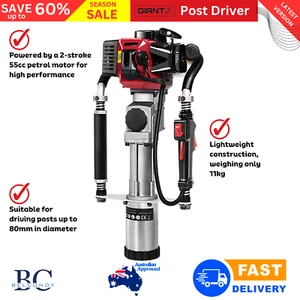 Giantz Petrol Post Driver 2-Stroke 55CC Rammer Star Picket Farm Fence Pile Punch - Picture 1 of 13