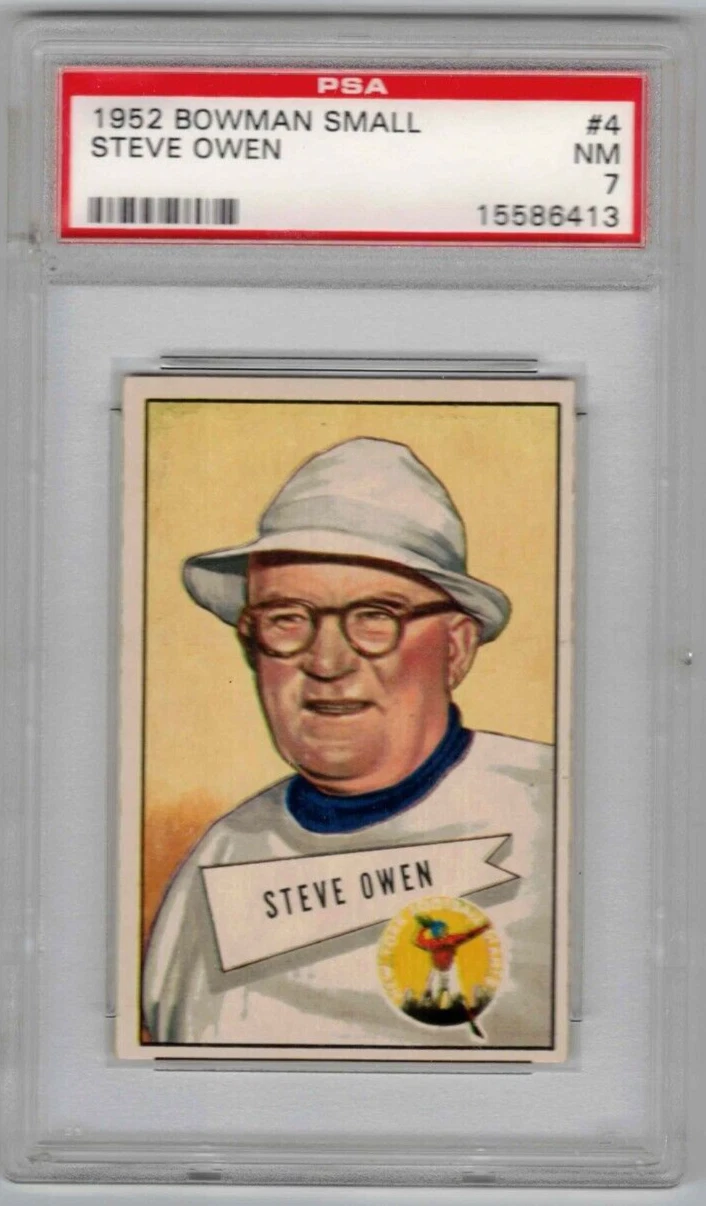 Steve Owen, 1952 Bowman Small #4, PSA 7