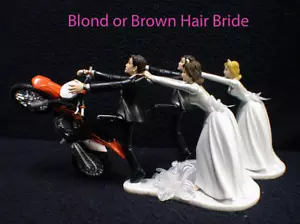 Topper torta nuziale con arancione KTM Sporcizia Motocross moto sposa sposo top - Foto 1 di 6