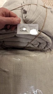 2 Restoration Hardware RH Perennial Textured Two-Tone Linen Panels-Bisque 100 96 - Picture 1 of 2