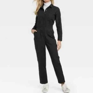 NWOT Universal Thread Black Coverall Long Sleeve Jumpsuit Size 4 - Picture 1 of 9