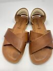 Donna Toscana Brown Leather Sandals Made In Italy Size 8 Euc