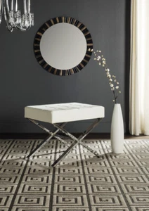 SAFAVIEH Sienna Ottoman | White | - Picture 1 of 3