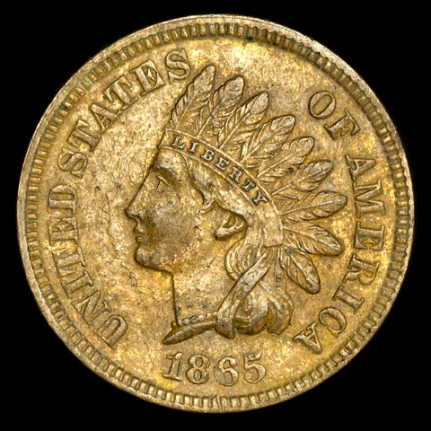 1865 INDIAN HEAD CENT ✪ AU ALMOST UNCIRCULATED ✪ 1C PENNY FANCY 5 COIN ◢TRUSTED◣ Cover