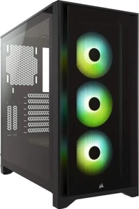 CORSAIR iCUE 4000X RGB Tempered Glass Mid-Tower ATX PC Case  CC-9011204-WW BLACK - Photo 1/3
