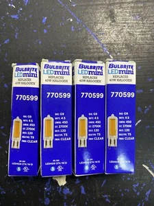 Bulbrite Dimmable T4 G9 LED Bulbs - Pack of 4, 4W, 450 Lumens, 2700K, 80CRI - Picture 1 of 1