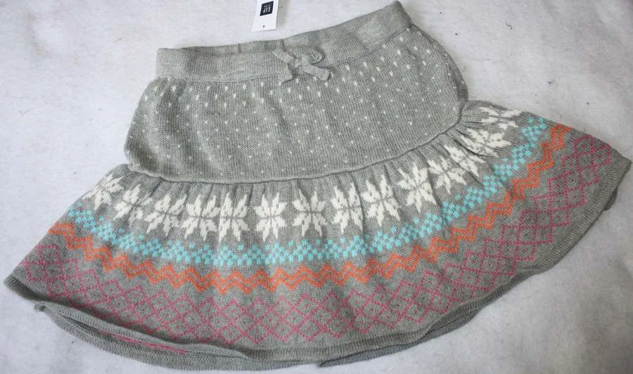NUEVO CON ETIQUETAS Gap Niños Niñas Fairest Isle Fair Isle Gris Suéter Falda M 8 Años Foto 1 de 1