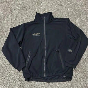 Columbia Fleece Mens Large Black Jacket Outdoor Skiing Full Zip American Vintage - Picture 1 of 12