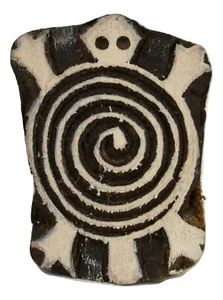 Tortoise Stamp 3.7cm x 5cm Indian Hand Carved Wooden Printing Block - Picture 1 of 3