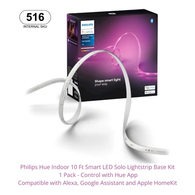 Philips Hue Indoor 10 pés Smart LED kit base tira de luz solo - pacote com 1 - Imagem 1 de 4