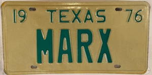 Vanity MARX MARK MARC S matrícula Karl 1976 TX - Imagen 1 de 9