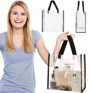 Men Women Transparent Backpack See Through Tote Book Bag PVC STADIUM APPROVED - Picture 1 of 12