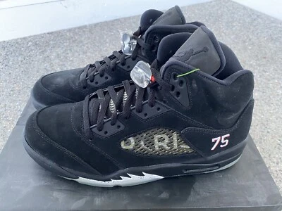 Talla 10.5 - Paris Saint-Germain x Air Jordan 5 Retro Negro Foto 1 de 4