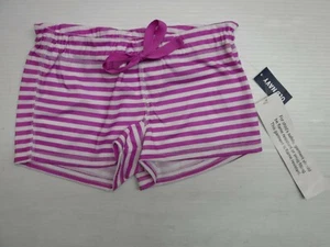 Old Navy Sleep Shorts Girls Small (5-6) Drawstring Purple White Striped New - Picture 1 of 4