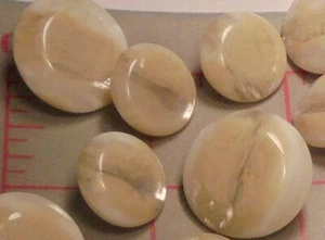 12 Fine MEDIUM Shank Buttons Cream Off White Ivory Subtle Shimmer Italy 7/8" - Picture 1 of 9