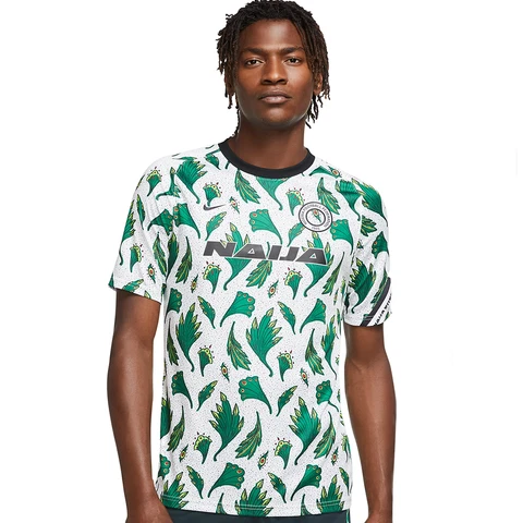Nike Nigeria Naija Ankara Super Eagles Soccer Football Pre-Match Men S Shirt New Cover