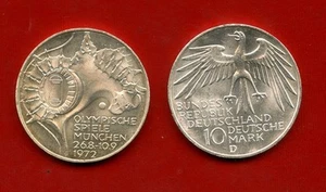 1972 - GERMANIA - LOTTO/M47479 - 10 MARCHI ARGENTO OLIMPIADI DI MONACO ZECCA  D - Imagen 1 de 1