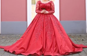 Kinalik Verlobungskleid Henna Kleid Rot 38-44 - Bild 1 von 3