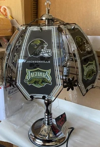 Jacksonville Jaguars NFL 3 Way Touch Lamp 23” Tall 6 Glass Panels 9”  New - Picture 1 of 7
