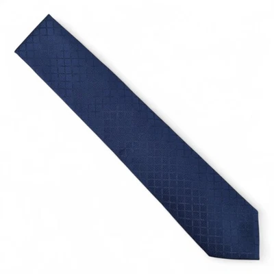 Corbata Perry Ellis Portfolio Moretto Grid Tie 3" azul marino para hombre Foto 1 de 4