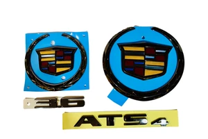 CADILLAC ATS 2013 2014 ONLY BLACK CHROME EMBLEM PACKAGE RARE - Picture 1 of 1