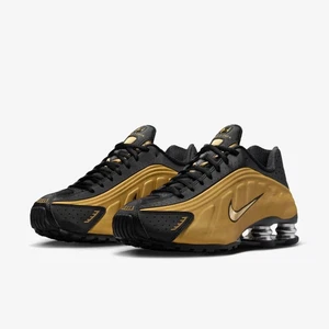 Nike Shox R4 Noir Métallique Or Baskets Chaussures 45 US 11 AR3565-005 - Picture 1 of 10