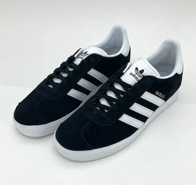 Kid's Size- Adidas Gazelle Junior Sneaker Black/White/Metallic Gold - BB2502 - Image 1 of 4