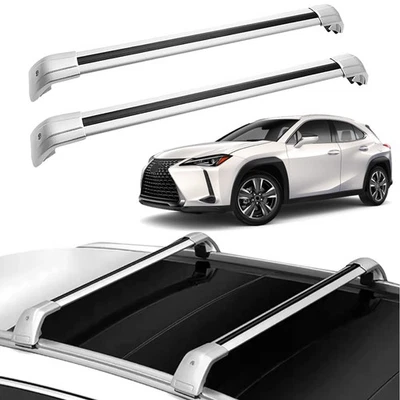 Lockable Aluminum Rails Roof Rack Cross Bars for Lexus UX UX200 UX250h 2019-2025 - Image 1 of 4