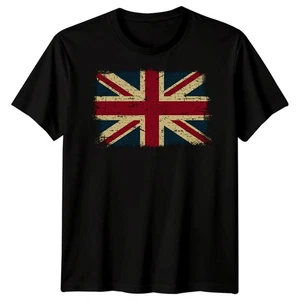 Distressed Great Britain Flag Union Jack UK Mens Cotton T-Shirt Football Tee Top - Picture 1 of 31