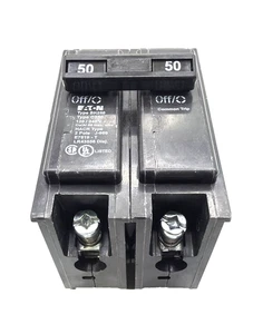 Eaton BR250 50A 2-Pole Circuit Breaker – Type BR Plug-In – UL Listed – NEW - Picture 1 of 4