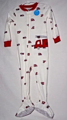 NUEVO CON ETIQUETAS Camión de Bomberos Tema, Pie Carter's Dormitorio Talla 18 Meses Cremallera 2 Vías 2024 Foto 1 de 4