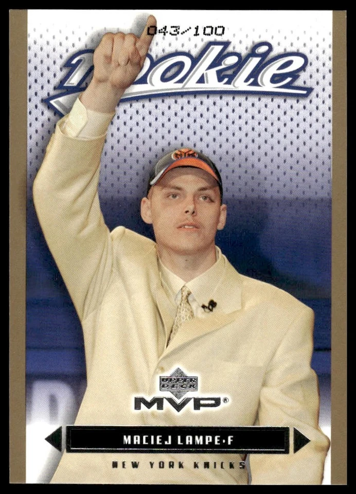 2003-04 Upper Deck MVP #230 Maciej Lampe SN,RC Gold #/100 New York Knicks NM+ - Image 1 of 2