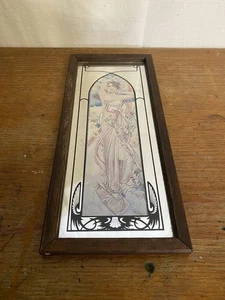 Alter Spiegel MUCHA + Holzrahmen Vintage #C836 - Bild 1 von 7