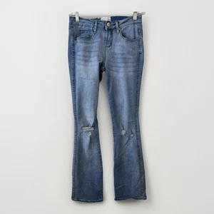 Jeans Kendall And Kylie Talla 1/2 (26x31) Bootcut desgastados tiro bajo ligero - Imagen 1 de 13
