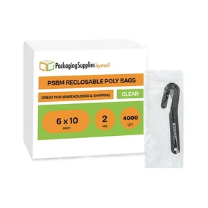 6x12 Bags Clear 2Mil 4000 Reclosable Poly Bag 6" x 12" 2 Mil Baggies Squeeze Top - Picture 1 of 7
