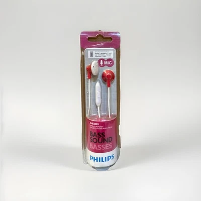 Auriculares Philips Bass Sound SHE2005 con micrófono, rosa - *NUEVO* Foto 1 de 2
