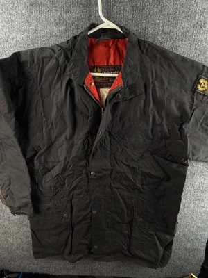 Belstaff International Trailmaster Twofifty Negro Hecho en Inglaterra Nylon Largo Encerado Foto 1 de 4