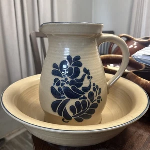 Pfaltzgraff Volkskunst Krug #416 mit 12" Waschschüssel 3 Quart # 224 TOP - Bild 1 von 7
