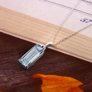 Colgante aguamarina azul Santa María de 20 quilates certificado natural - en plata maciza 925 - Imagen 1 de 6