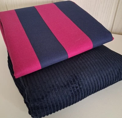 Oeko- Tex Stoffpaket Canvas + Breitcord  dunkelblau 2 x 50 x 142 cm - Bild 1 von 2