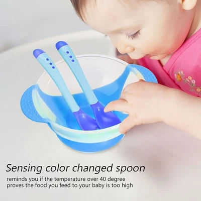 (Blue) Praktische Silikon-Saugnapfschale Babygeschirr-Set 16 * 12 5 * 6 Cm - Bild 1 von 4