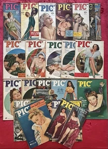 PIC MAGAZINE - 1939 1940 1941 & 1942 MOVIE STARS - SPORT & NEWS - 20 MAGAZINES - Picture 1 of 21