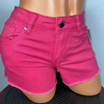 Pantalones Cortos Bebe Jean Mujer Rosa Sólido Flecos Lentejuelas Acento Nuevo 26 Foto 1 de 4