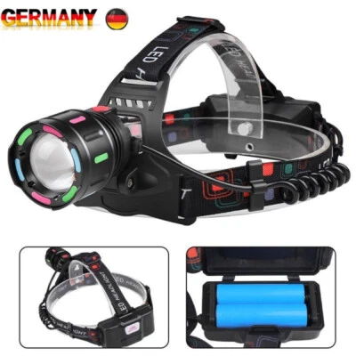 MARKENLOS Torcia frontale LED 100000LM super luminosa a batteria faro USB torcia frontale ·