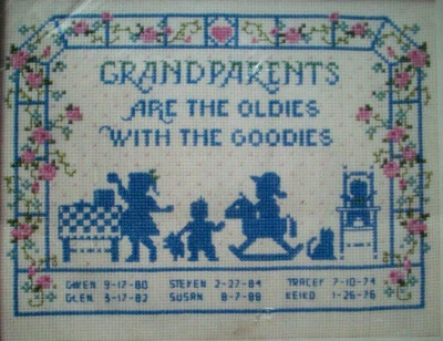 Grandparents are the Oldies w The Goodies registro de nacimiento kit punto de cruz sin abrir   Foto 1 de 3