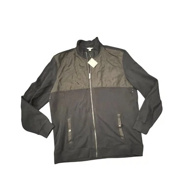 Calvin Klein Men’s Jacket Black NWT $98 Size 2XL Nylon Panel Snap Pockets Zip Up - Image 1 of 4