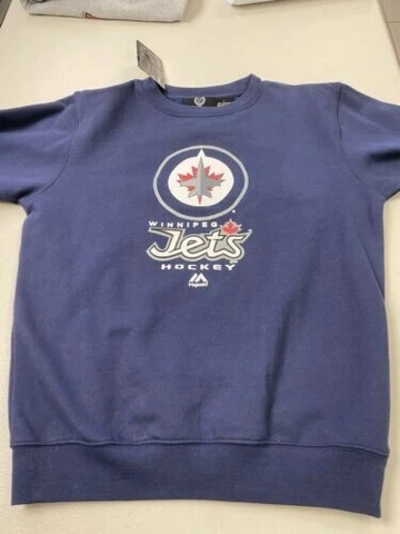 Majestic NHL Youth Winnipeg Jets Crew Neck Hockey Sweatshirt Sz XL Cover
