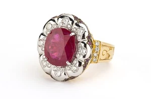 Emma Quist 5.23 Carat Mozambique Ruby Diamond Gold Ring - Picture 1 of 3