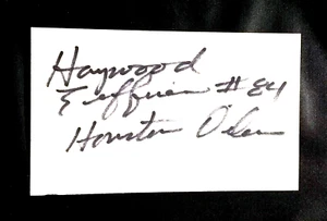 HAYWOOD JEFFIRES HOUSTON OILERS WIDE RECEIVER SIGNED AUTOGRAPHED 3X5 INDEX CARD - Picture 1 of 1