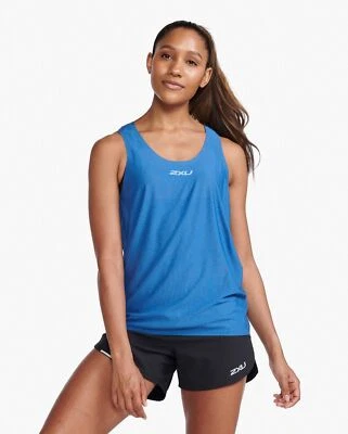 New 2XU Women's Light Speed Tech Singlet Small Blue Running Top WR6515a - Изображение 1 из 4